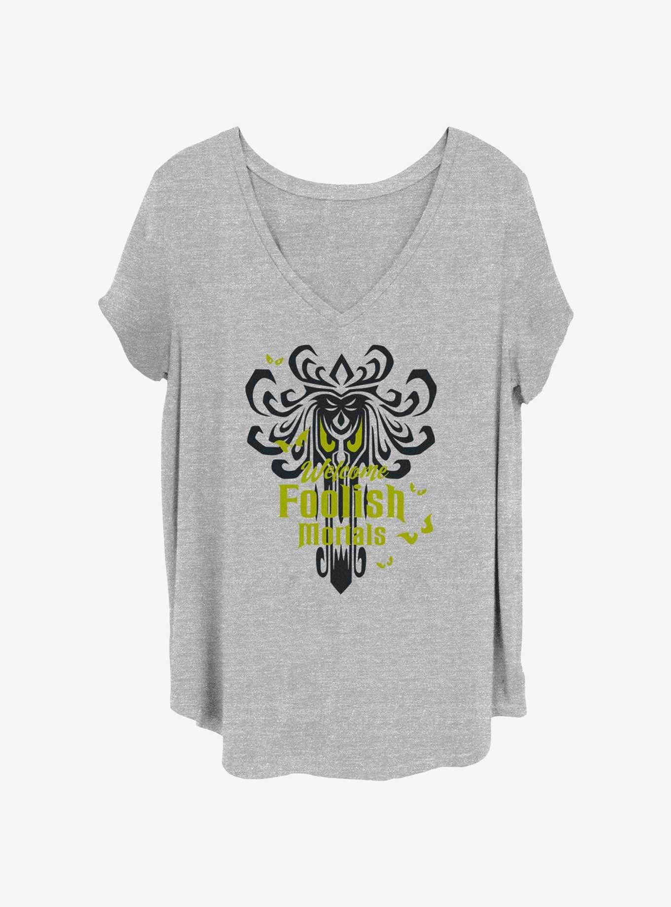 Disney The Haunted Mansion Eyes Foolish Mortals Girls T-Shirt Plus Size, HEATHER GR, hi-res