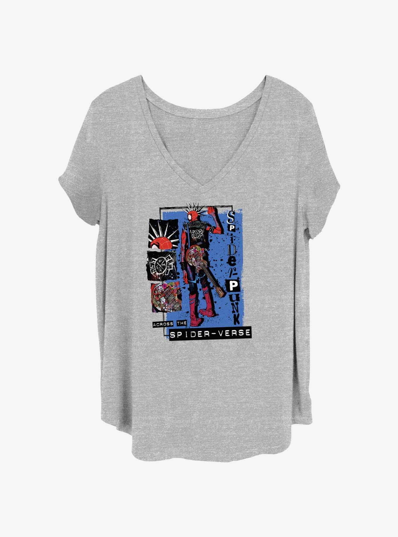 Marvel Spider-Man Across The Spider-Verse Punk Power Girls T-Shirt Plus Size, HEATHER GR, hi-res