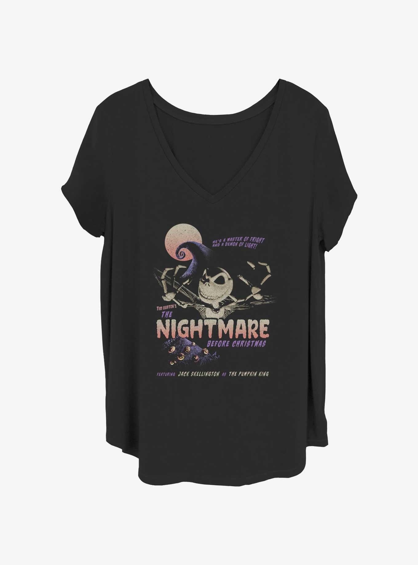 Disney The Nightmare Before Christmas Jack Poster Girls T-Shirt Plus Size, BLACK, hi-res