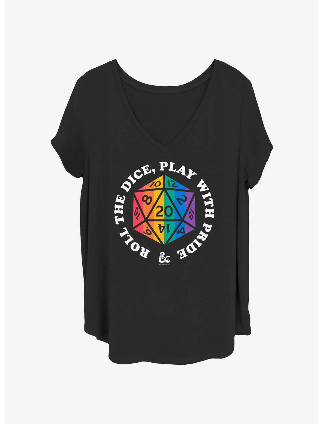 Dungeons & Dragons Roll For Pride Girls T-Shirt Plus Size, BLACK, hi-res