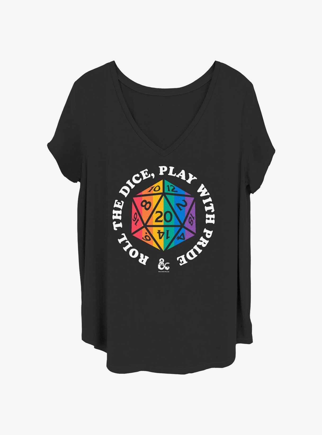 Dungeons & Dragons Roll For Pride Girls T-Shirt Plus Size, BLACK, hi-res