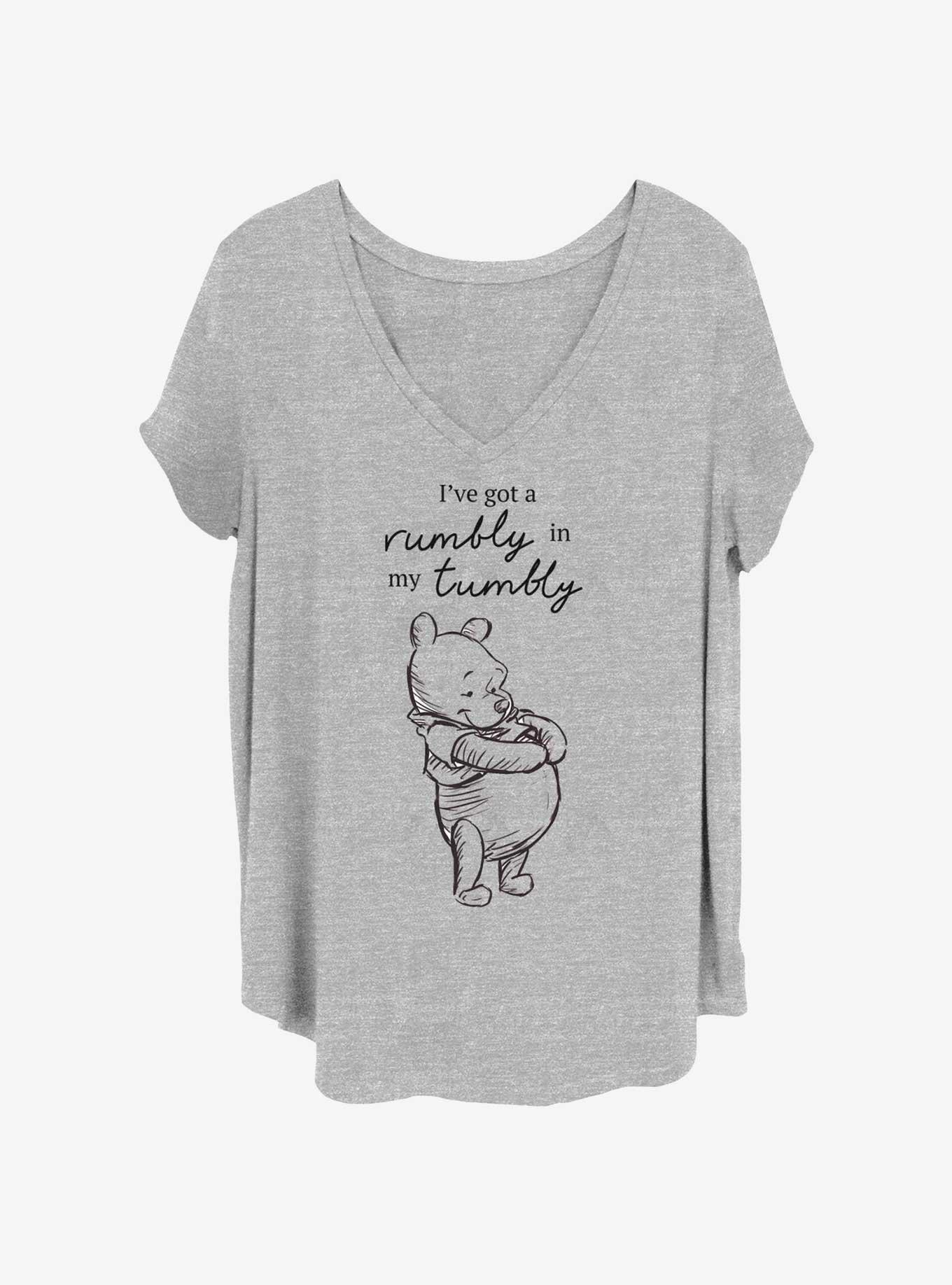 Disney Winnie The Pooh Rumbly In My Tumbly Girls T-Shirt Plus Size, HEATHER GR, hi-res