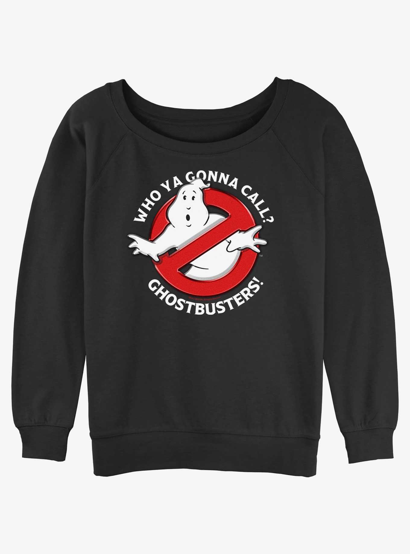 Ghostbusters Who Ya Gonna Call Girls Slouchy Sweatshirt, BLACK, hi-res