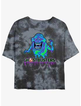 Ghostbusters Ghost Slimer Girls Tie-Dye Crop T-Shirt, , hi-res
