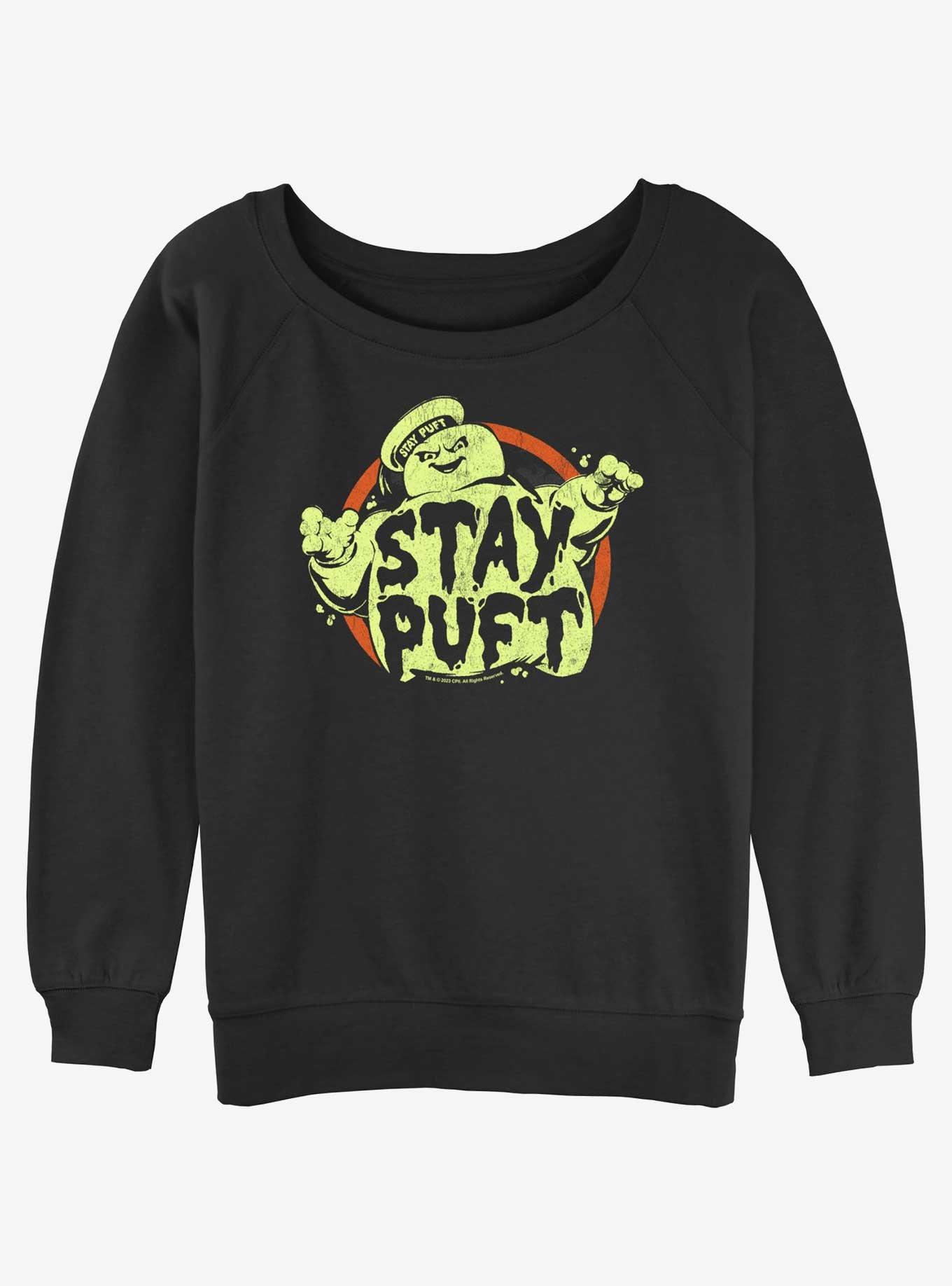 Ghostbusters Staying Puft Girls Slouchy Sweatshirt, BLACK, hi-res