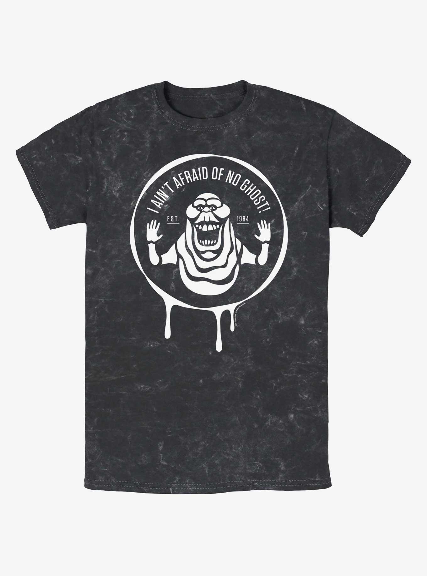 Ghostbusters 1984 Ain't Afraid Of No Ghost Badge Mineral Wash T-Shirt, , hi-res