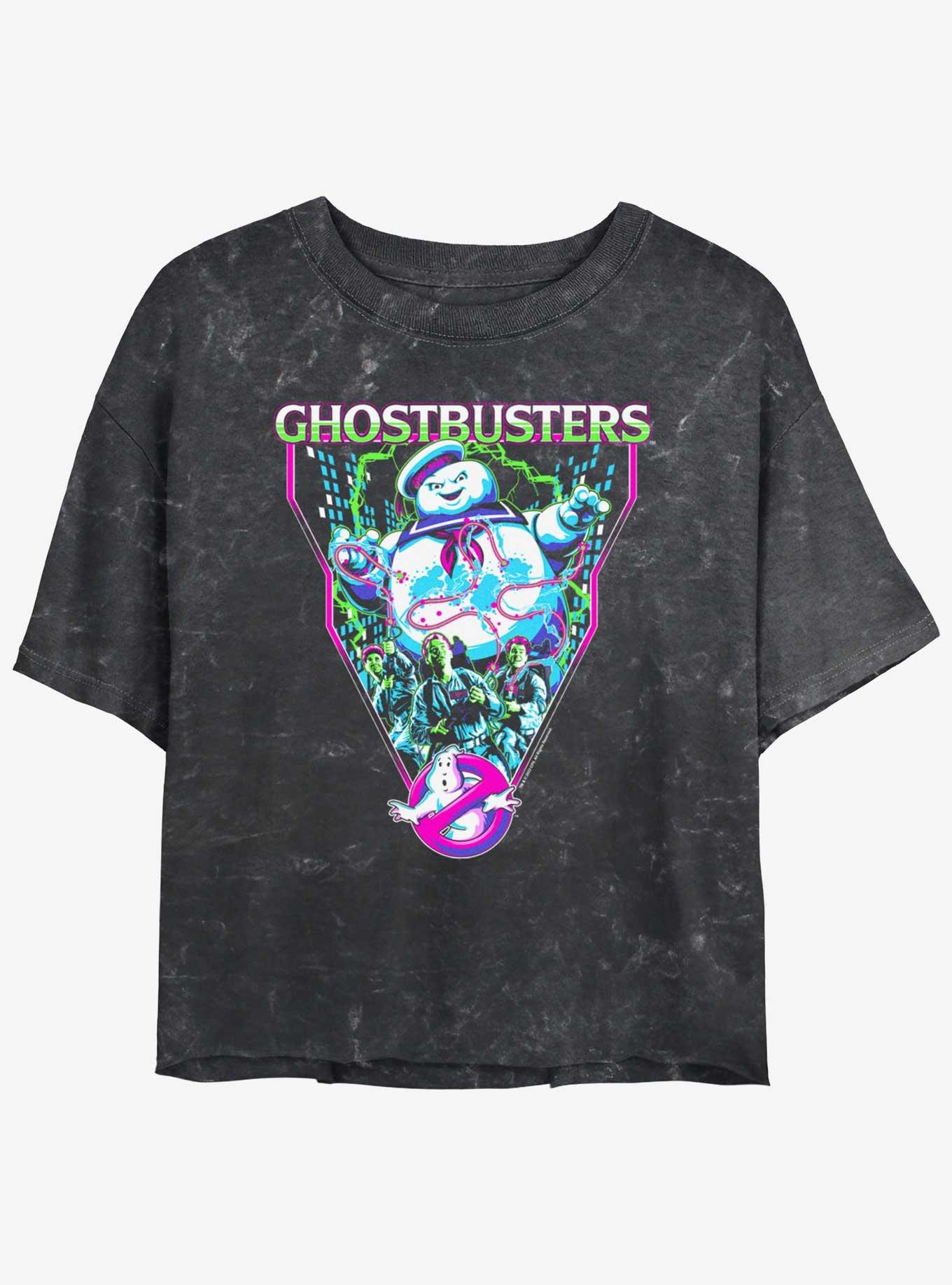 Ghostbusters: Frozen Empire Ghostblasters Girls Mineral Wash Crop T-Shirt, BLACK, hi-res