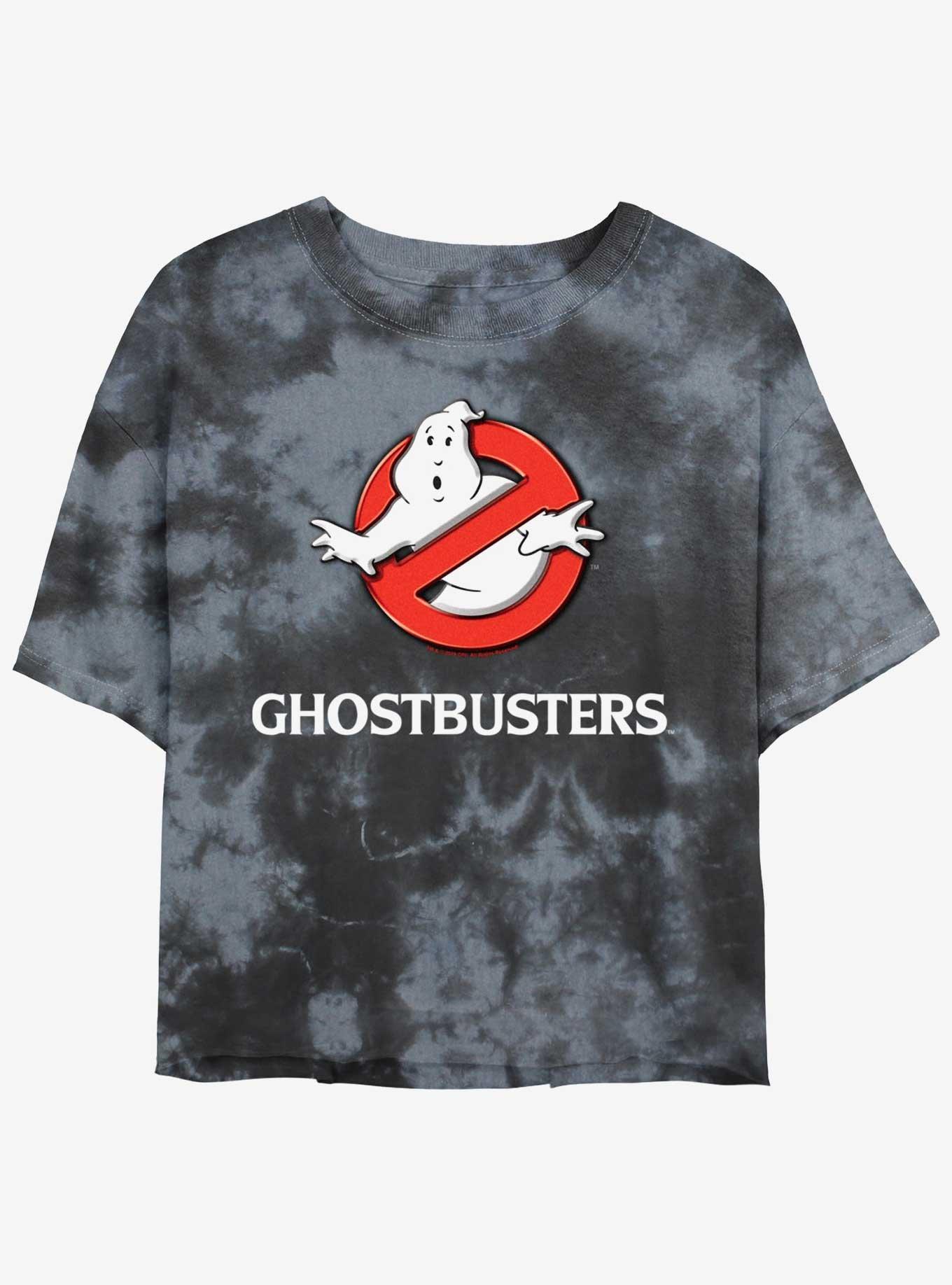 Ghostbusters Logo Girls Tie-Dye Crop T-Shirt, BLKCHAR, hi-res