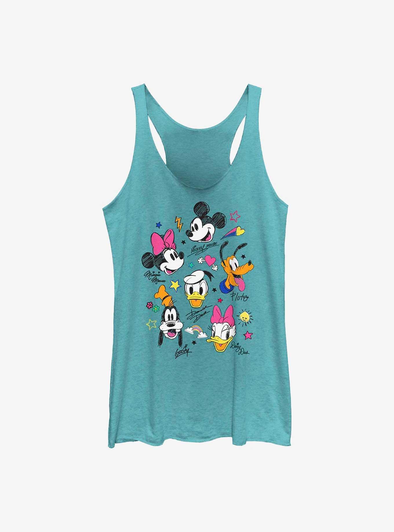 Disney Mickey Mouse Doodle Crew Womens Tank Top, TAHI BLUE, hi-res
