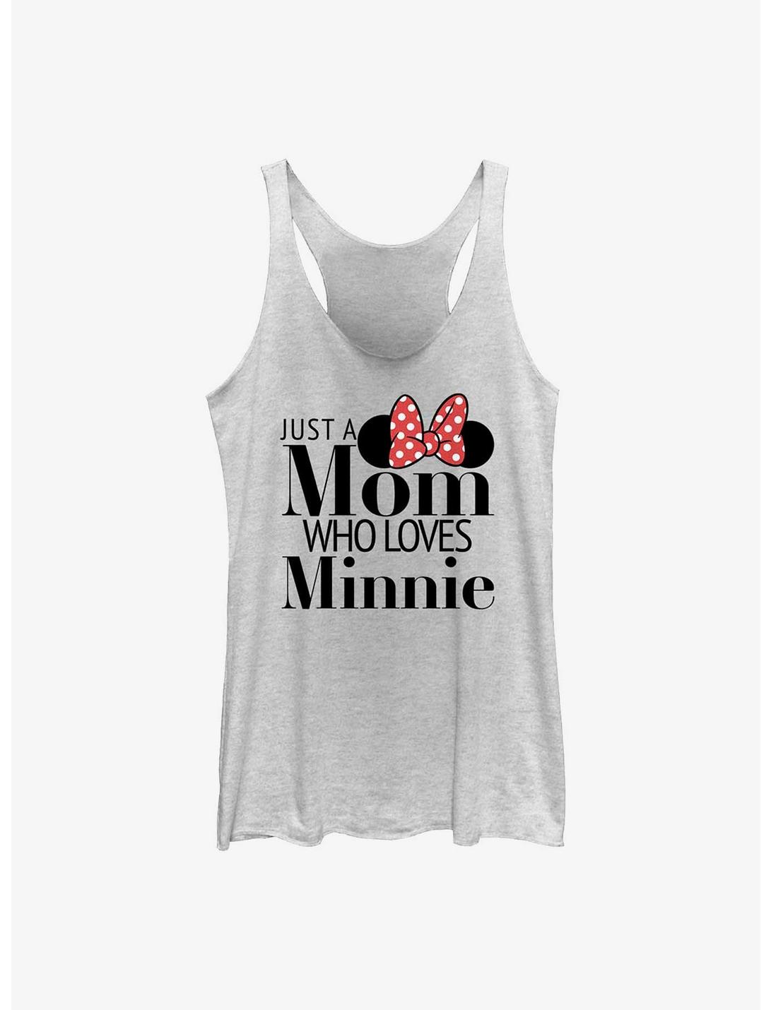 Disney Minnie Mouse Just A Mom Who Loves Minnie Womens Tank Top, WHITE HTR, hi-res