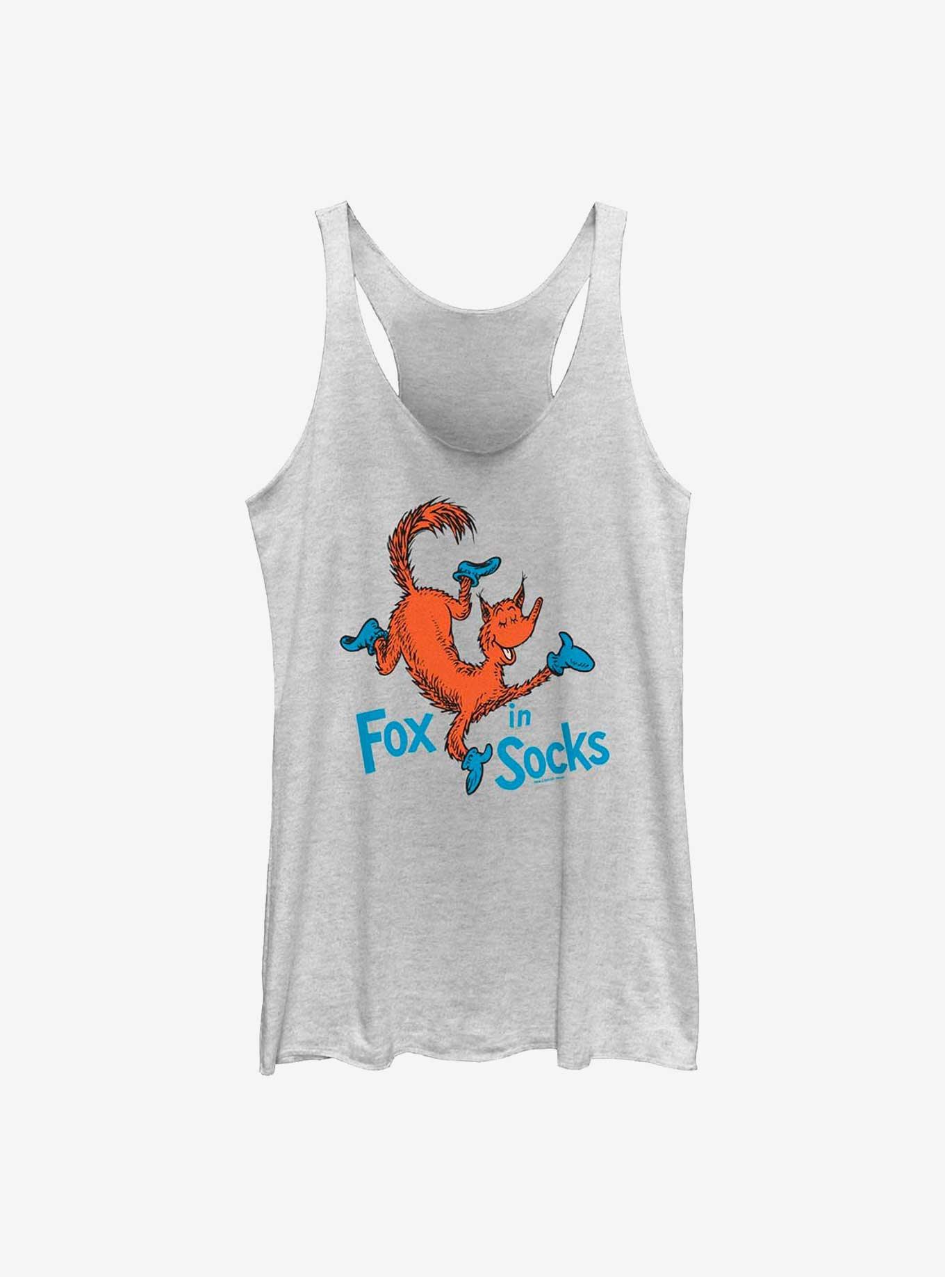 Dr. Seuss Fox In Socks Womens Tank Top, WHITE HTR, hi-res