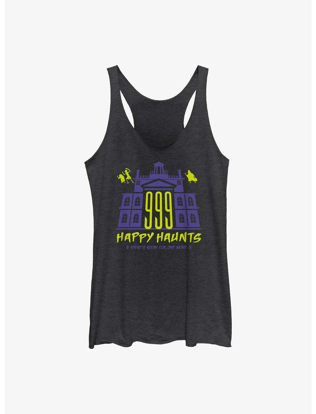 Disney The Haunted Mansion Happy Haunts Womens Tank Top, BLK HTR, hi-res