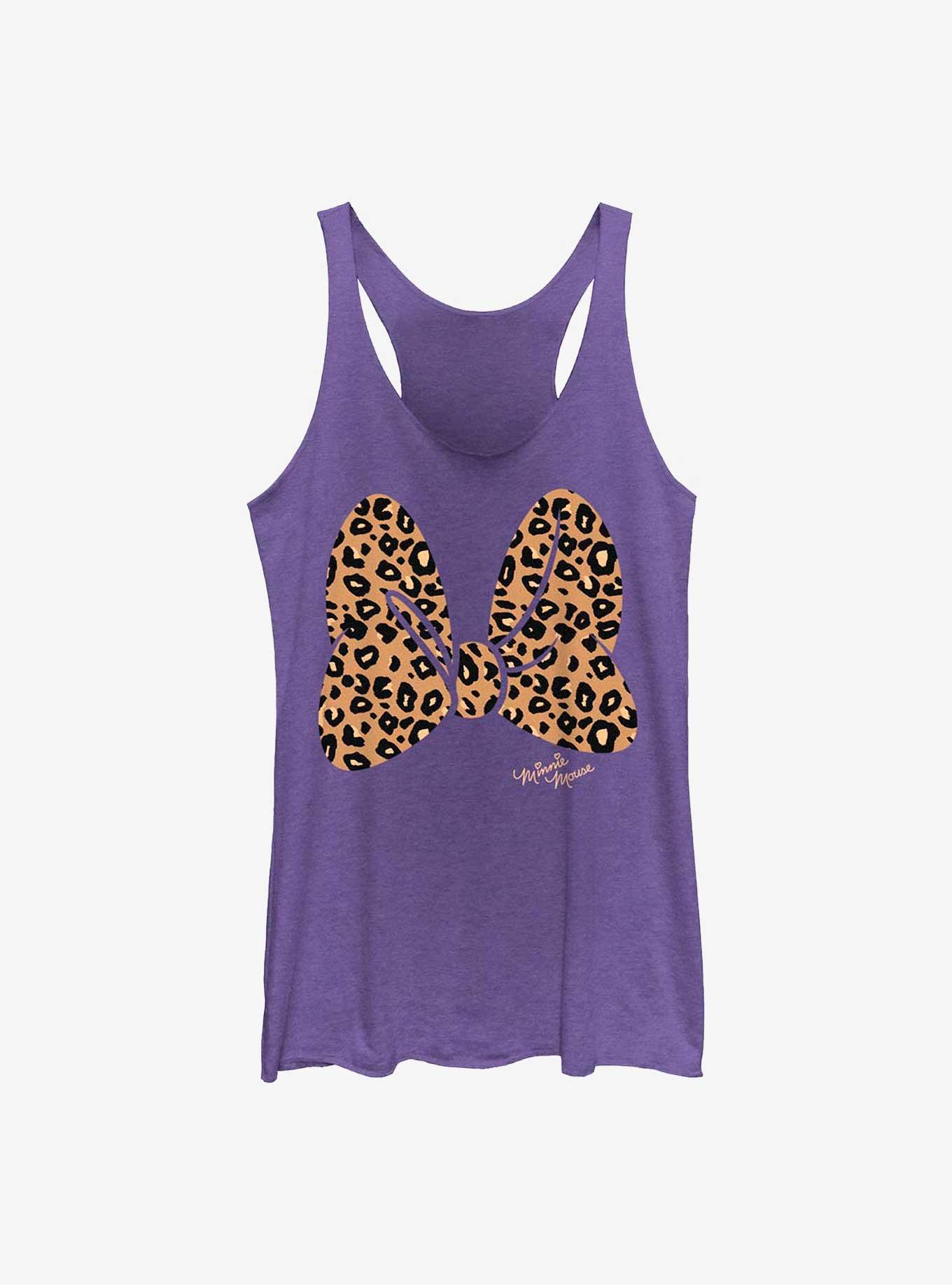 Disney Minnie Mouse Animal Print Bow Womens Tank Top, , hi-res