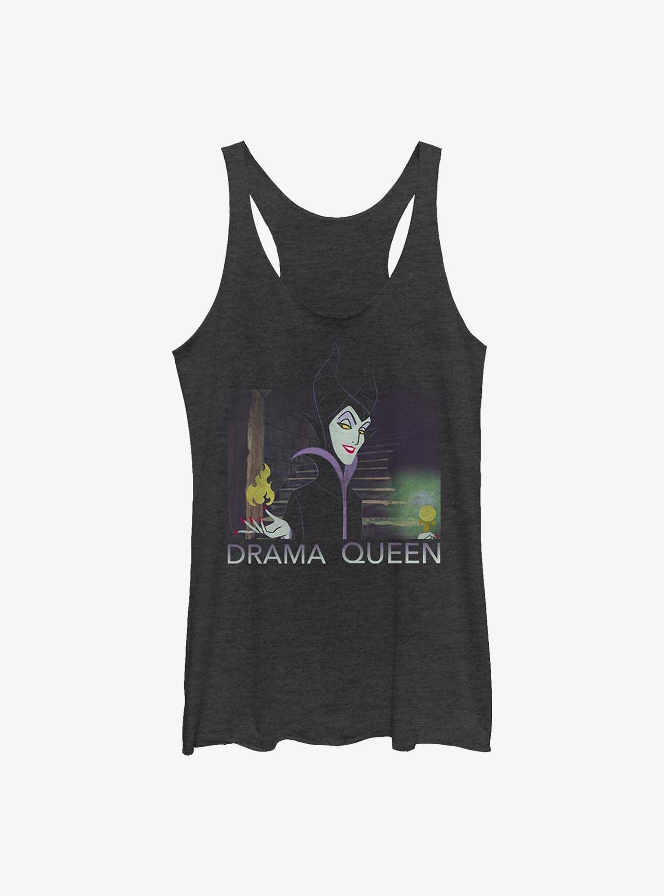 Disney Sleeping Beauty Maleficent Drama Queen Womens Tank Top, BLK HTR, hi-res