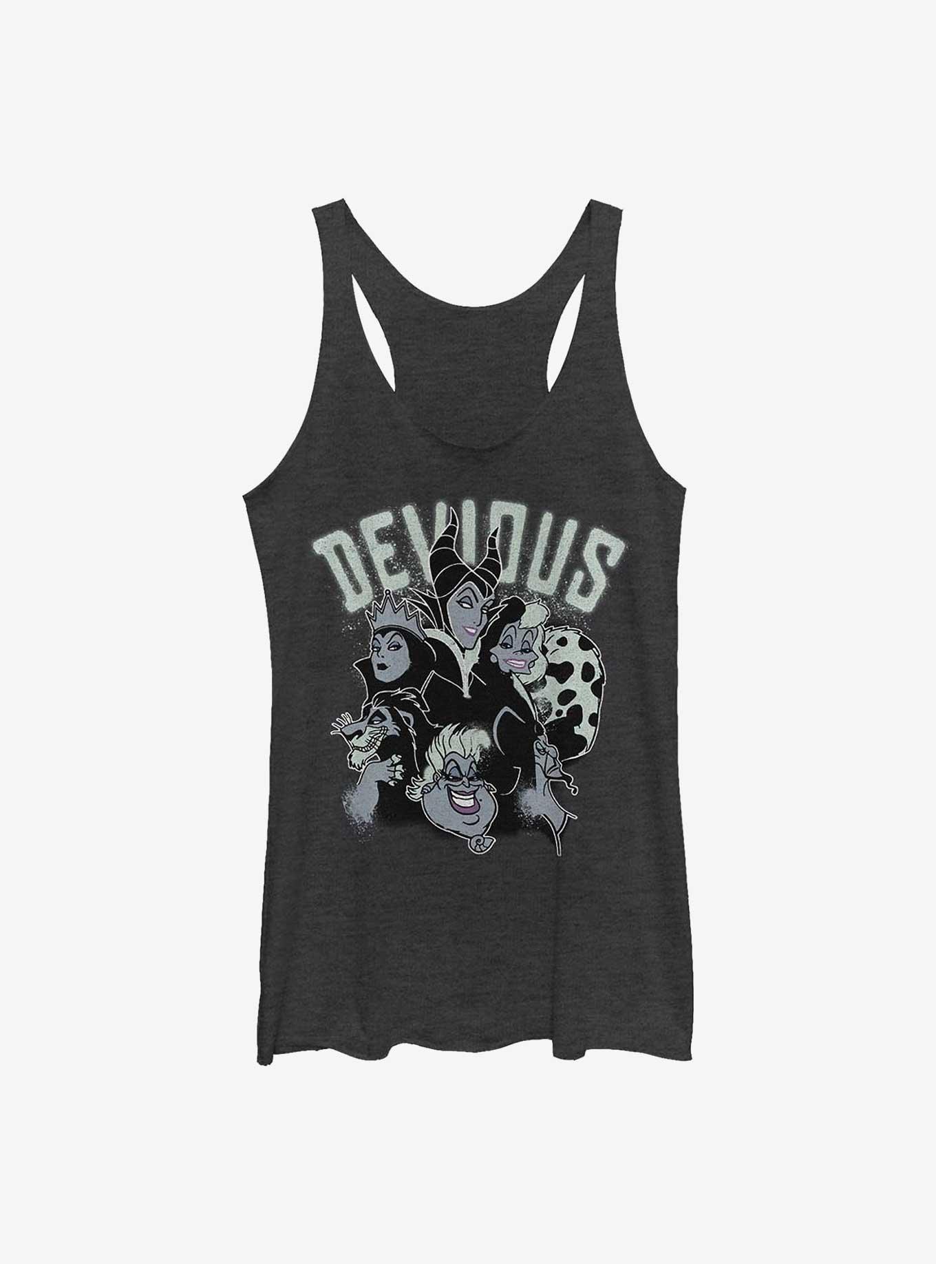 Disney Villains Devious Characters Womens Tank Top, BLK HTR, hi-res