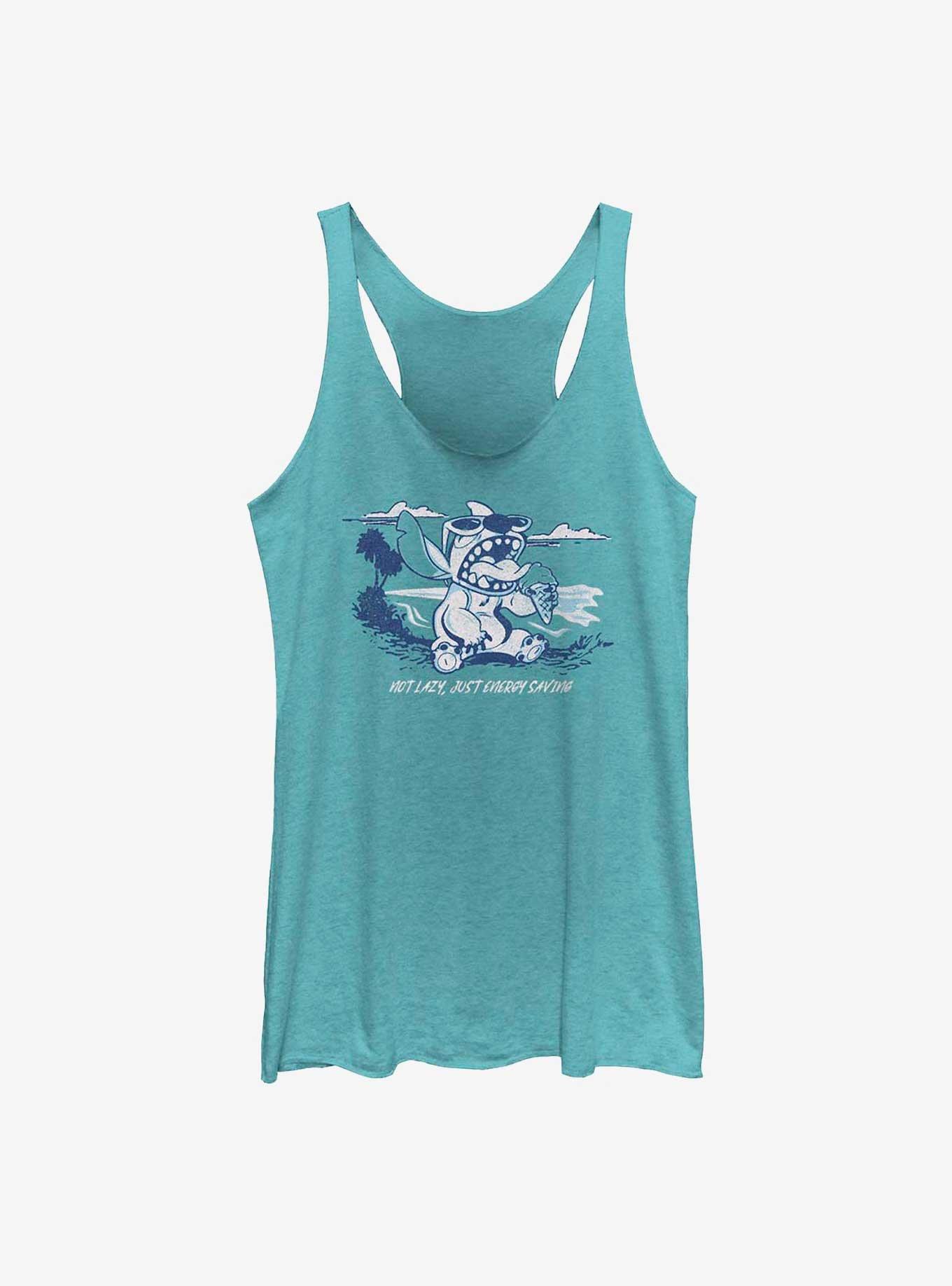 Disney Lilo & Stitch Not Lazy Just Energy Saving Womens Tank Top