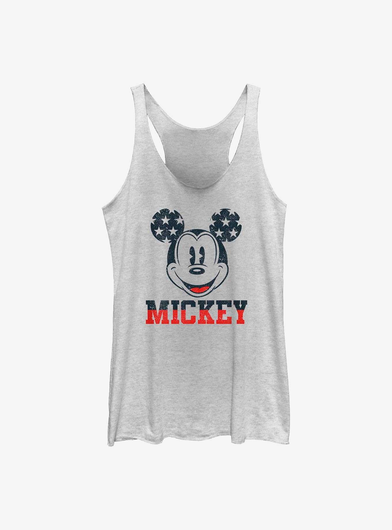 Disney Mickey Mouse Mickey Star Ears Womens Tank Top, WHITE HTR, hi-res