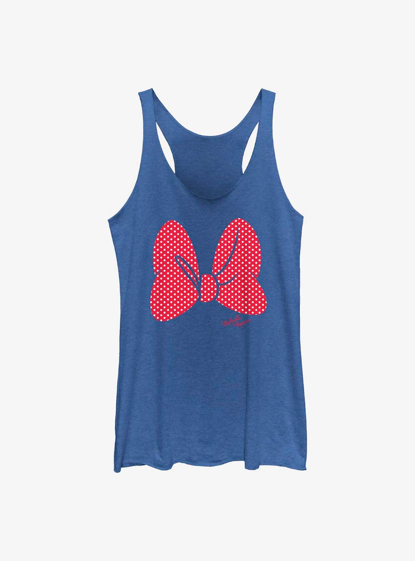 Disney Minnie Mouse Polka Dots Bow Womens Tank Top