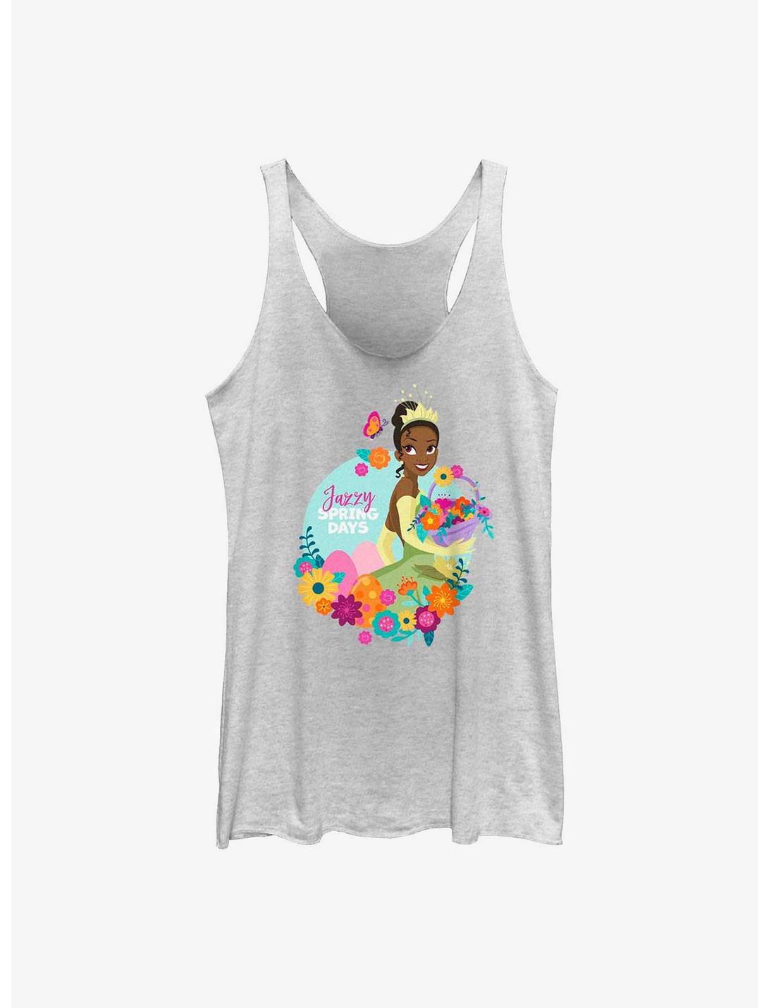 Disney Princess and The Frog Jazzy Spring Days Womens Tank Top, WHITE HTR, hi-res