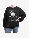 Ghostbusters 8 Bit Puft Cross The Streams Womens Oversized Sweatshirt, BLACK, hi-res