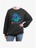 Ghostbusters Ghost Slimer Womens Oversized Sweatshirt, CHARCOAL, hi-res