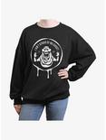 Ghostbusters 1984 Ain't Afraid Of No Ghost Badge Womens Oversized Sweatshirt, BLACK, hi-res