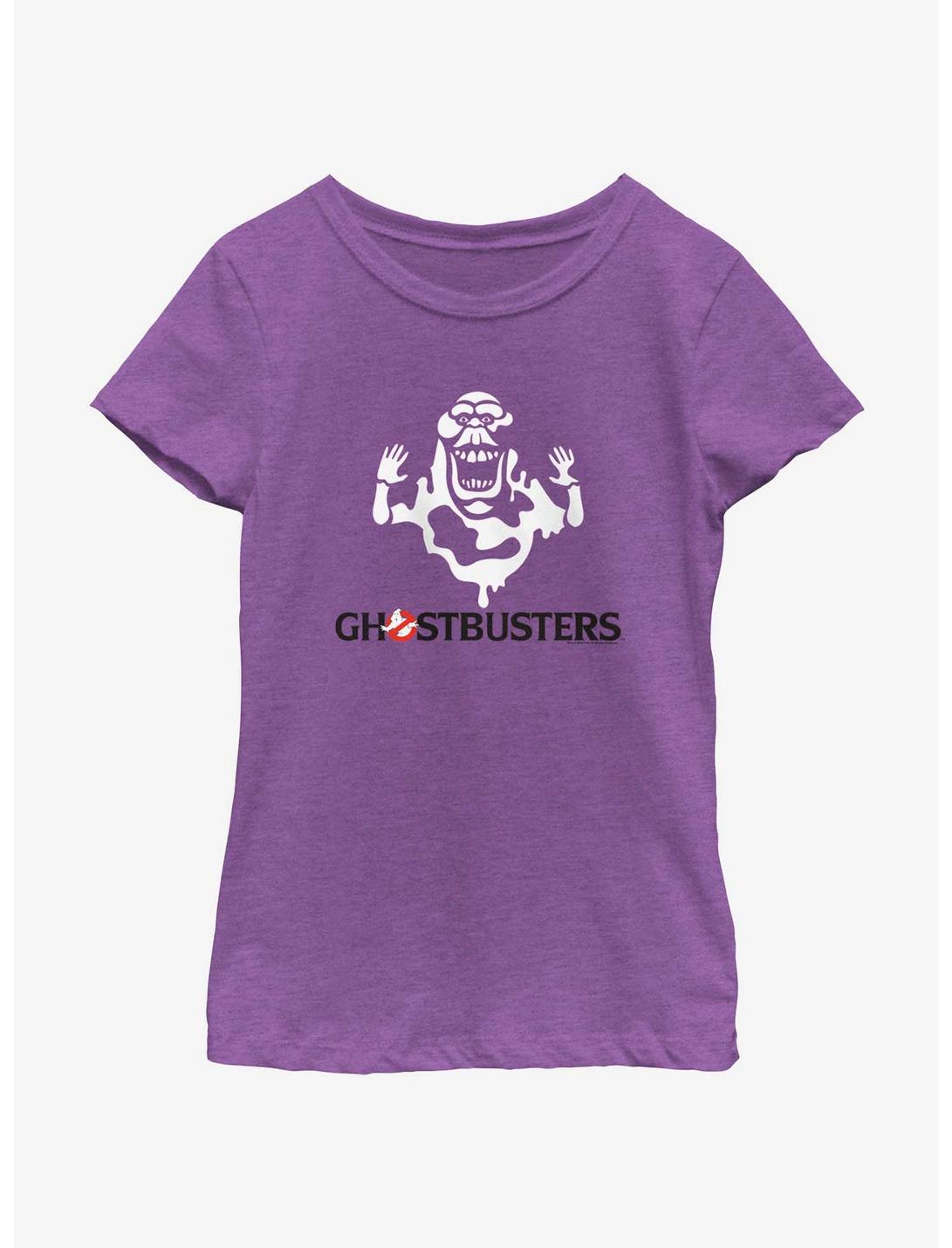 Ghostbusters: Frozen Empire Decal Slimer Girls Youth T-Shirt, PURPLE BERRY, hi-res