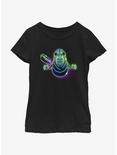 Ghostbusters: Frozen Empire Neon Lights Slimer Girls Youth T-Shirt, BLACK, hi-res