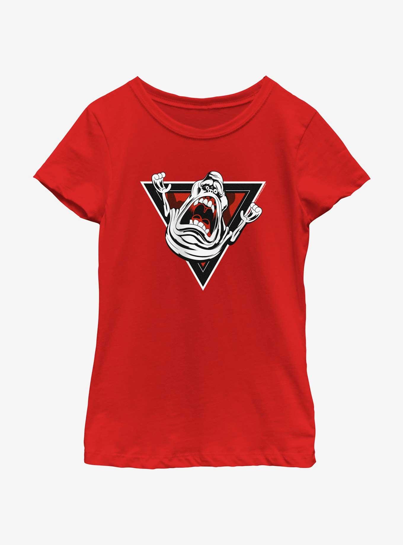 Ghostbusters: Frozen Empire Screaming Slimer Girls Youth T-Shirt, RED, hi-res