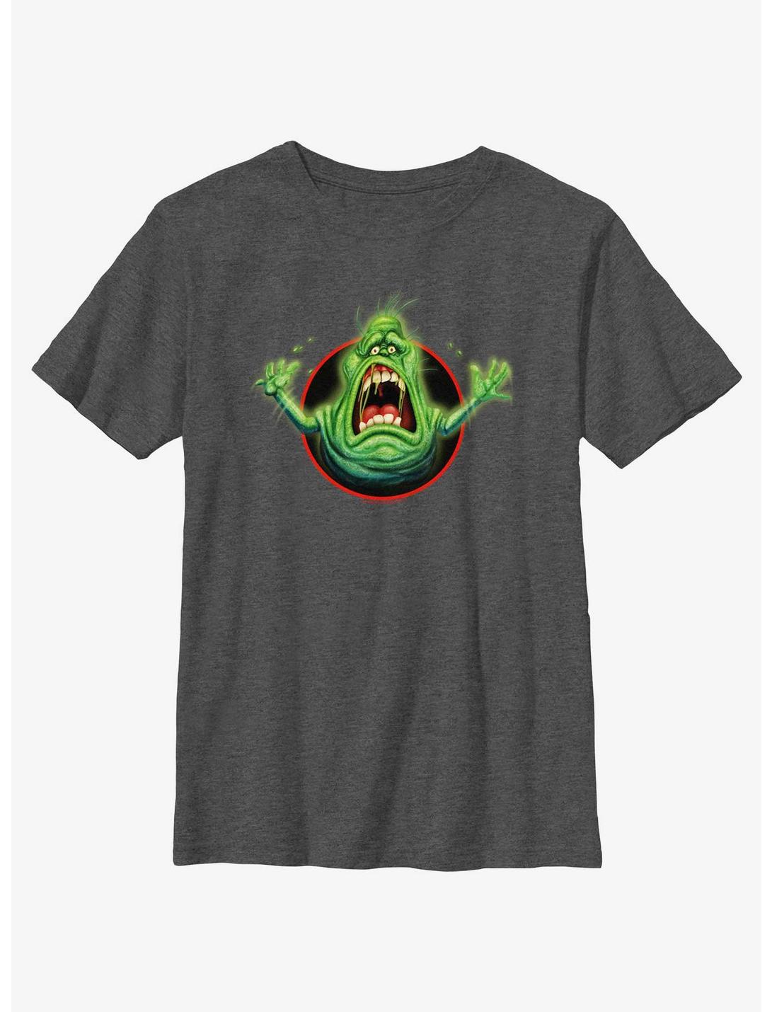 Ghostbusters: Frozen Empire Panic Slimer Youth T-Shirt, CHAR HTR, hi-res