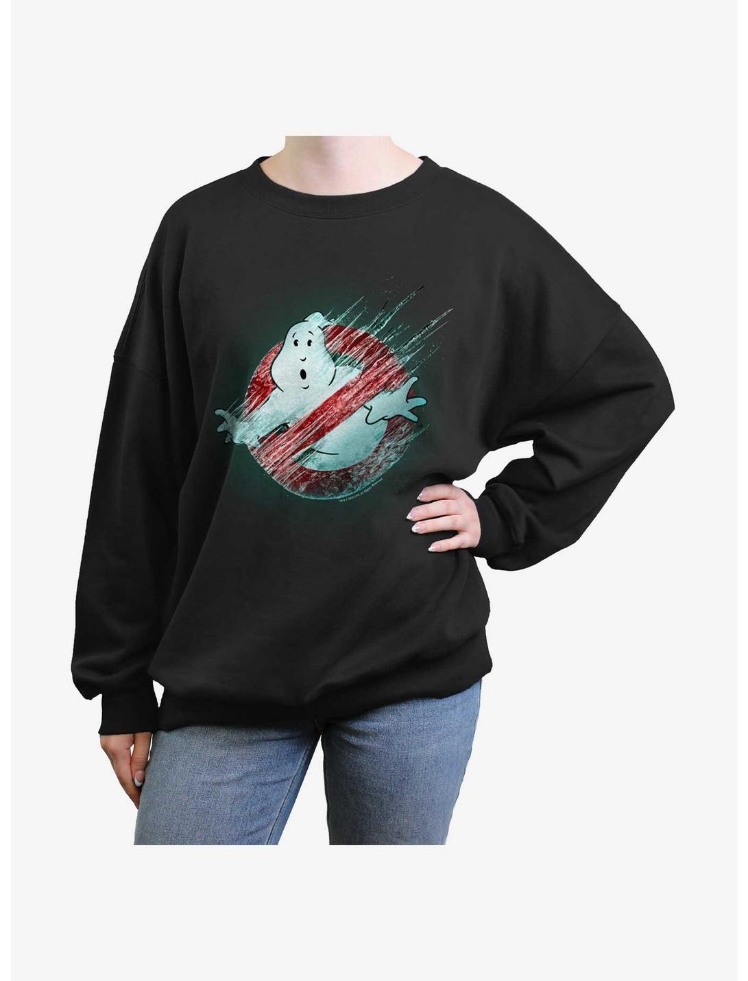 Ghostbusters: Frozen Empire Frozen Logo Womens Oversized Sweatshirt, BLACK, hi-res