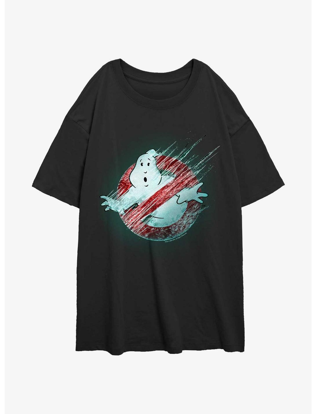 Ghostbusters: Frozen Empire Frozen Logo Womens Oversized T-Shirt, BLACK, hi-res