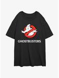 Ghostbusters Logo Womens Oversized T-Shirt, BLACK, hi-res