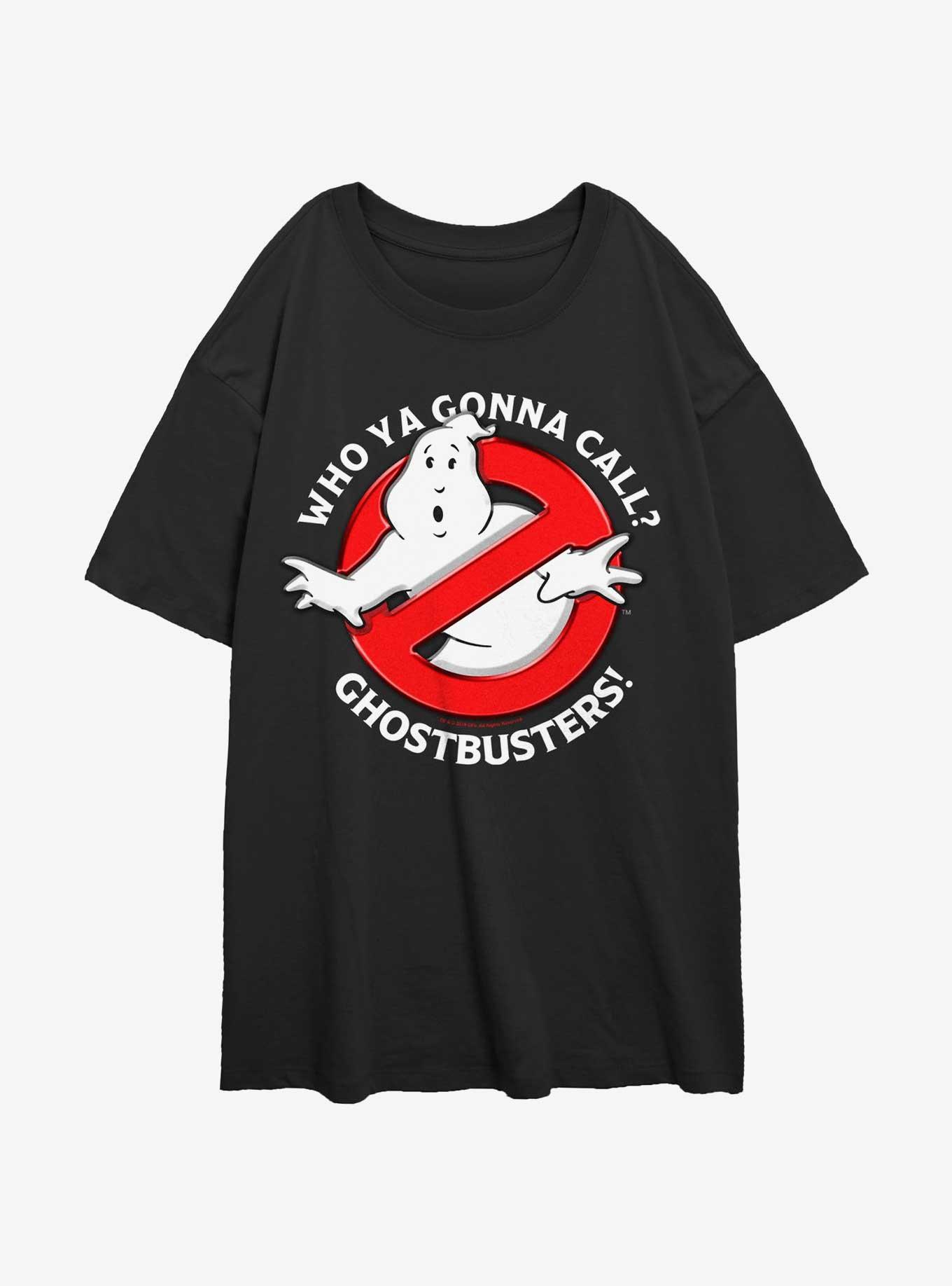 Ghostbusters Who Ya Gonna Call Womens Oversized T-Shirt, BLACK, hi-res