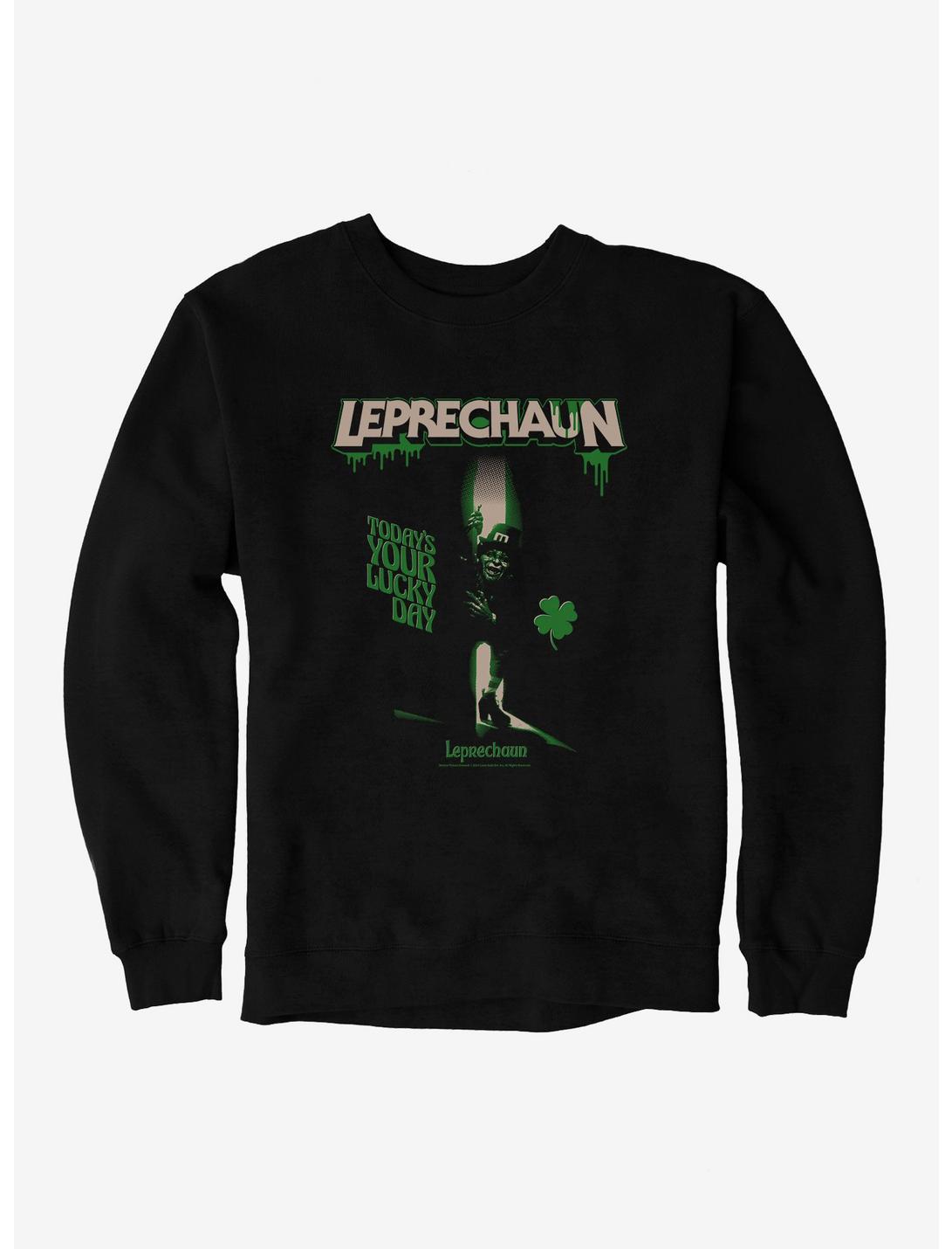 Leprechaun Lucky Day Clover Sweatshirt, BLACK, hi-res