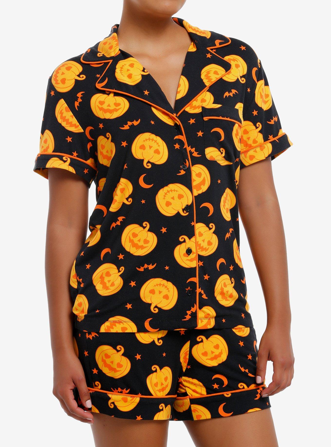 Sweet Society Pumpkin Bats Girls Lounge Set, BLACK, hi-res