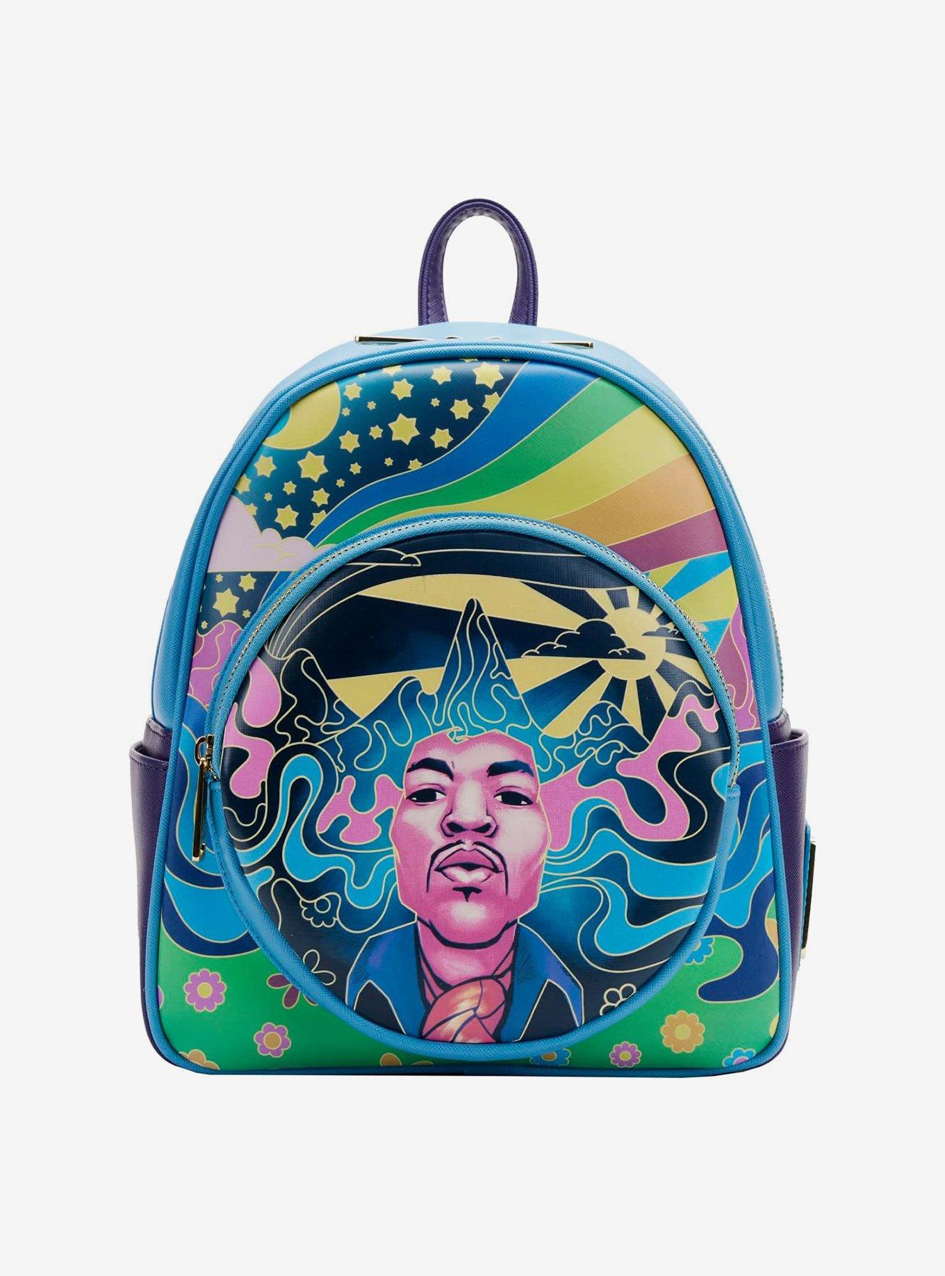 Loungefly Jimi Hendrix Psychedelic Landscape Zip Mini Backpack, , hi-res