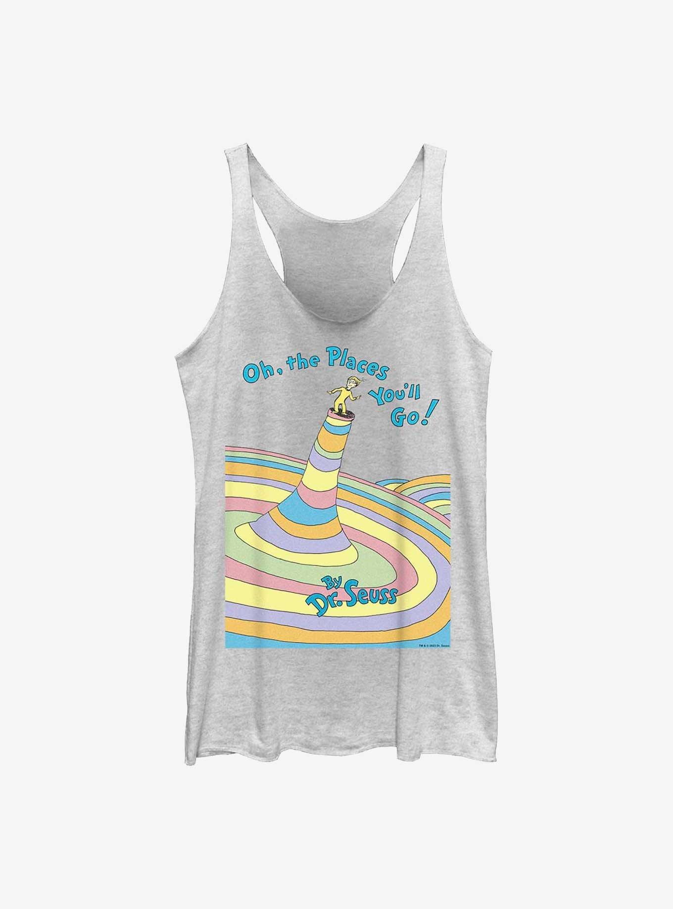 Dr. Seuss Places Cover Girls Tank, WHITE HTR, hi-res