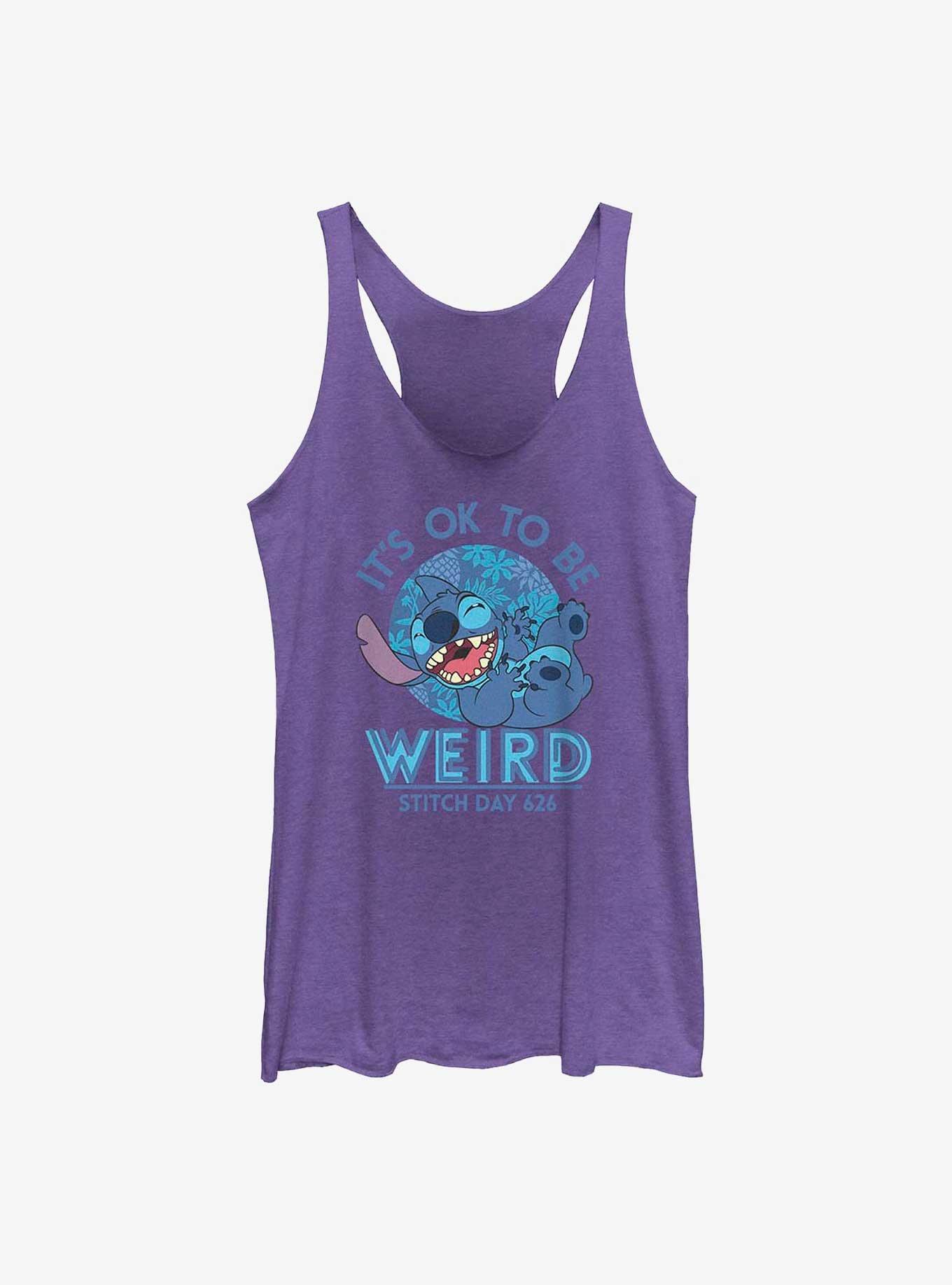 Disney Lilo & Stitch Ok Weirdo Girls Tank, PUR HTR, hi-res