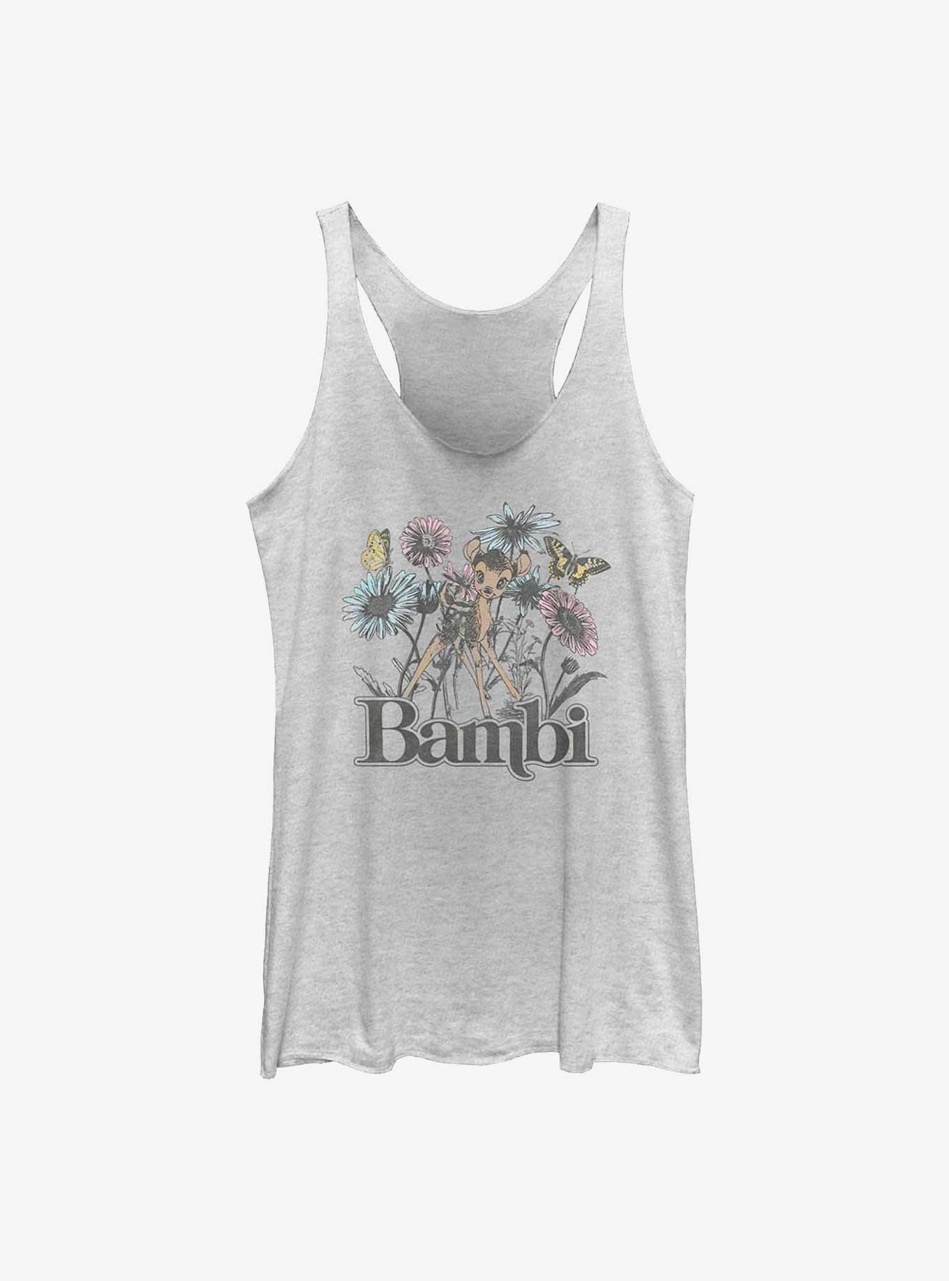 Disney Bambi Watercolor Floral Girls Tank, WHITE HTR, hi-res