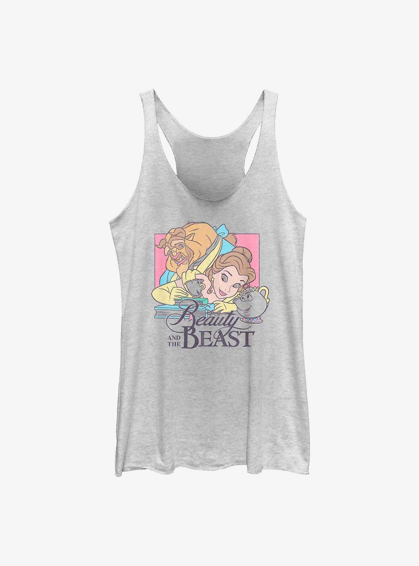 Disney Beauty and the Beast Belle Retro Girls Tank, WHITE HTR, hi-res