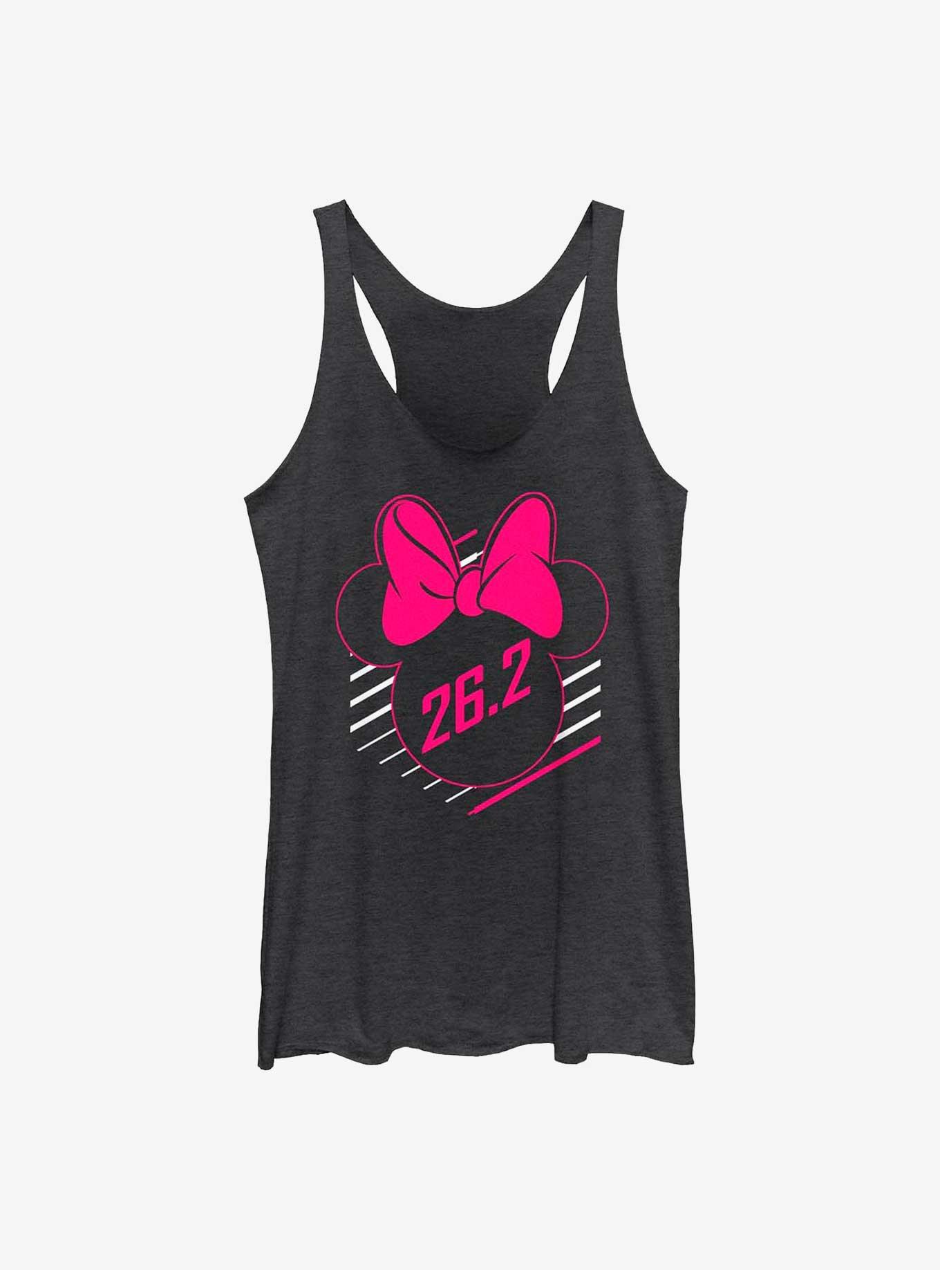 Disney Mickey Mouse 26.2 Marathon Minnie Ears Girls Tank, BLK HTR, hi-res