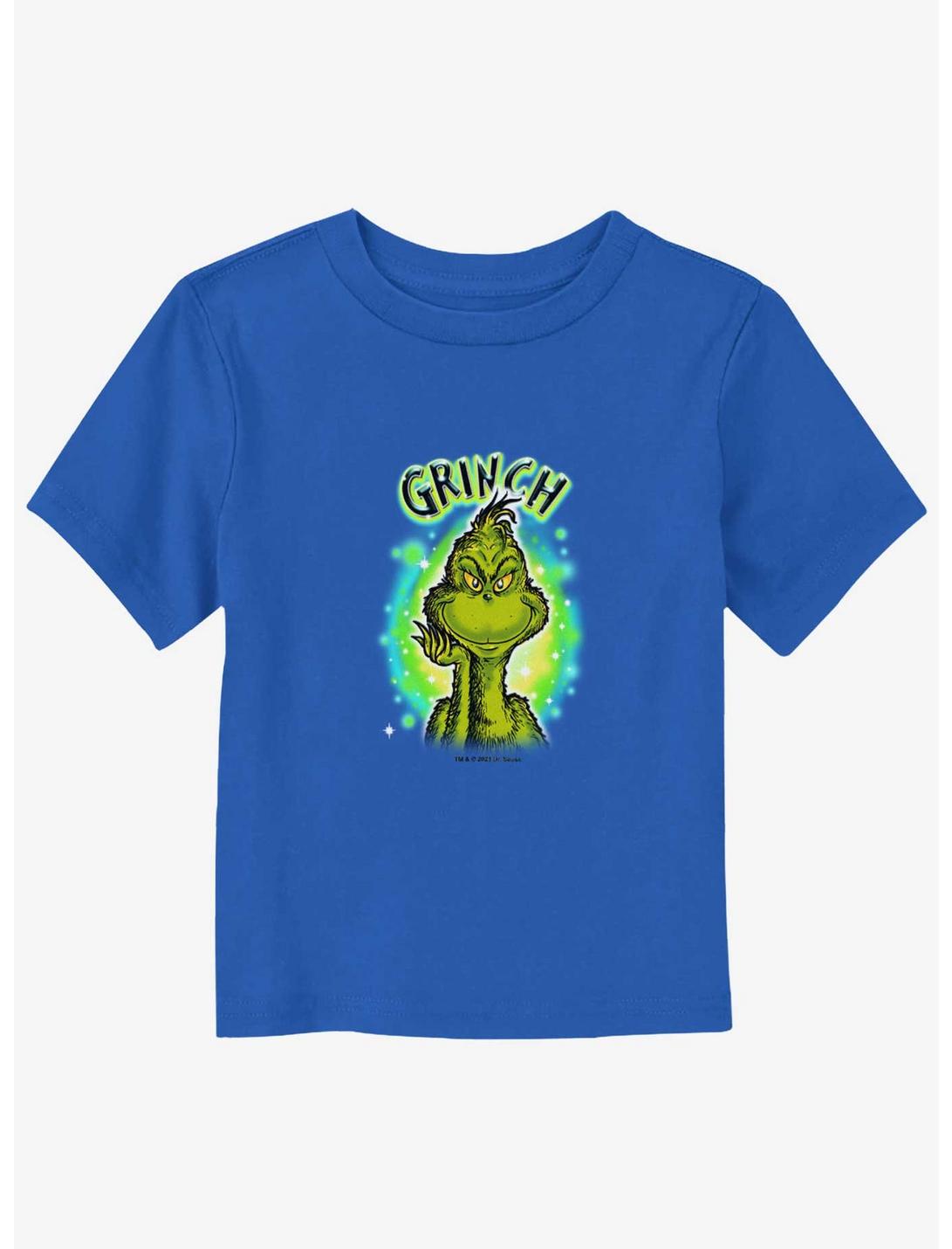 Dr. Seuss Brushy Grinch Front Toddler T-Shirt, ROYAL, hi-res