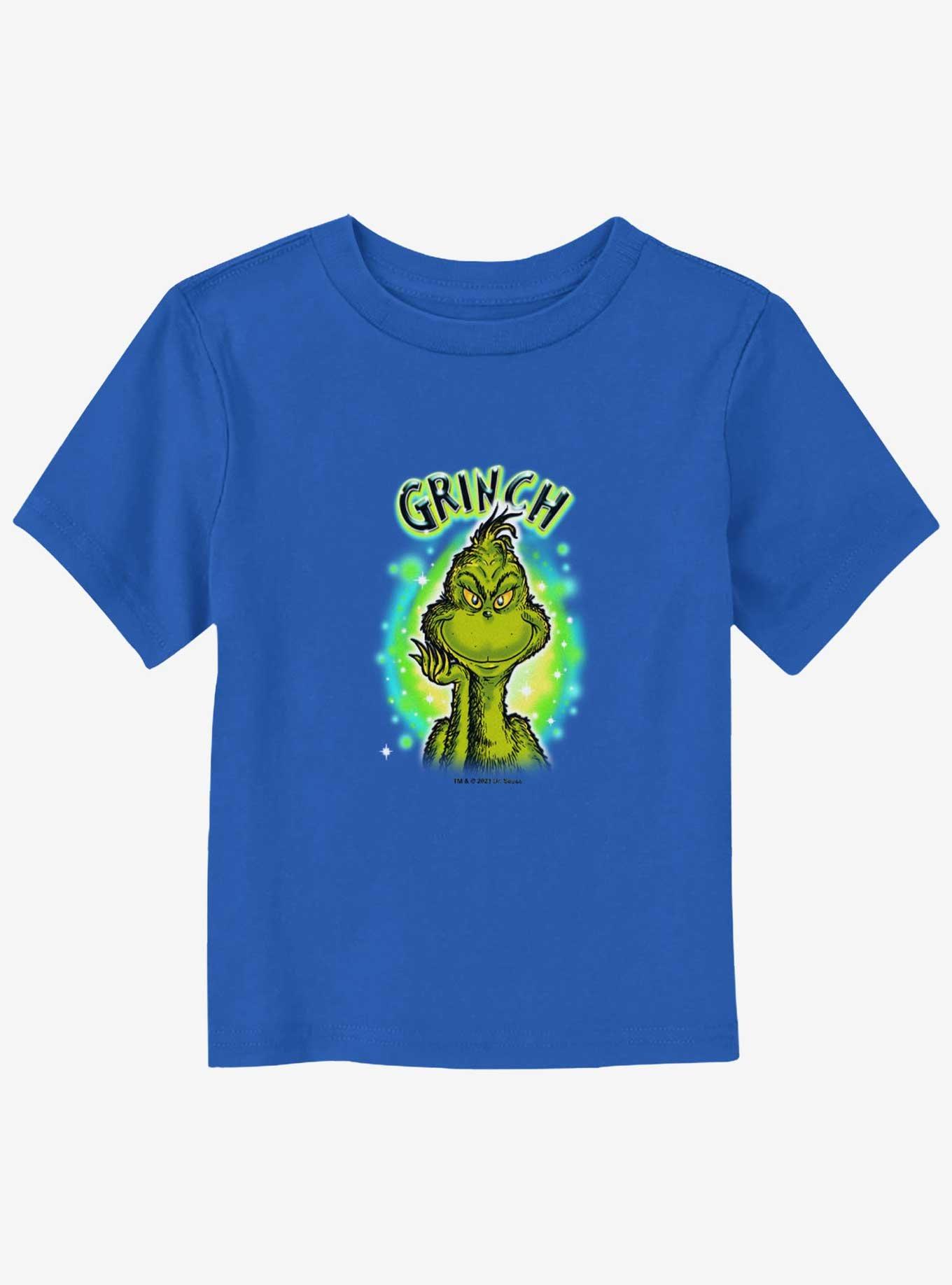 Dr. Seuss Brushy Grinch Front Toddler T-Shirt, ROYAL, hi-res