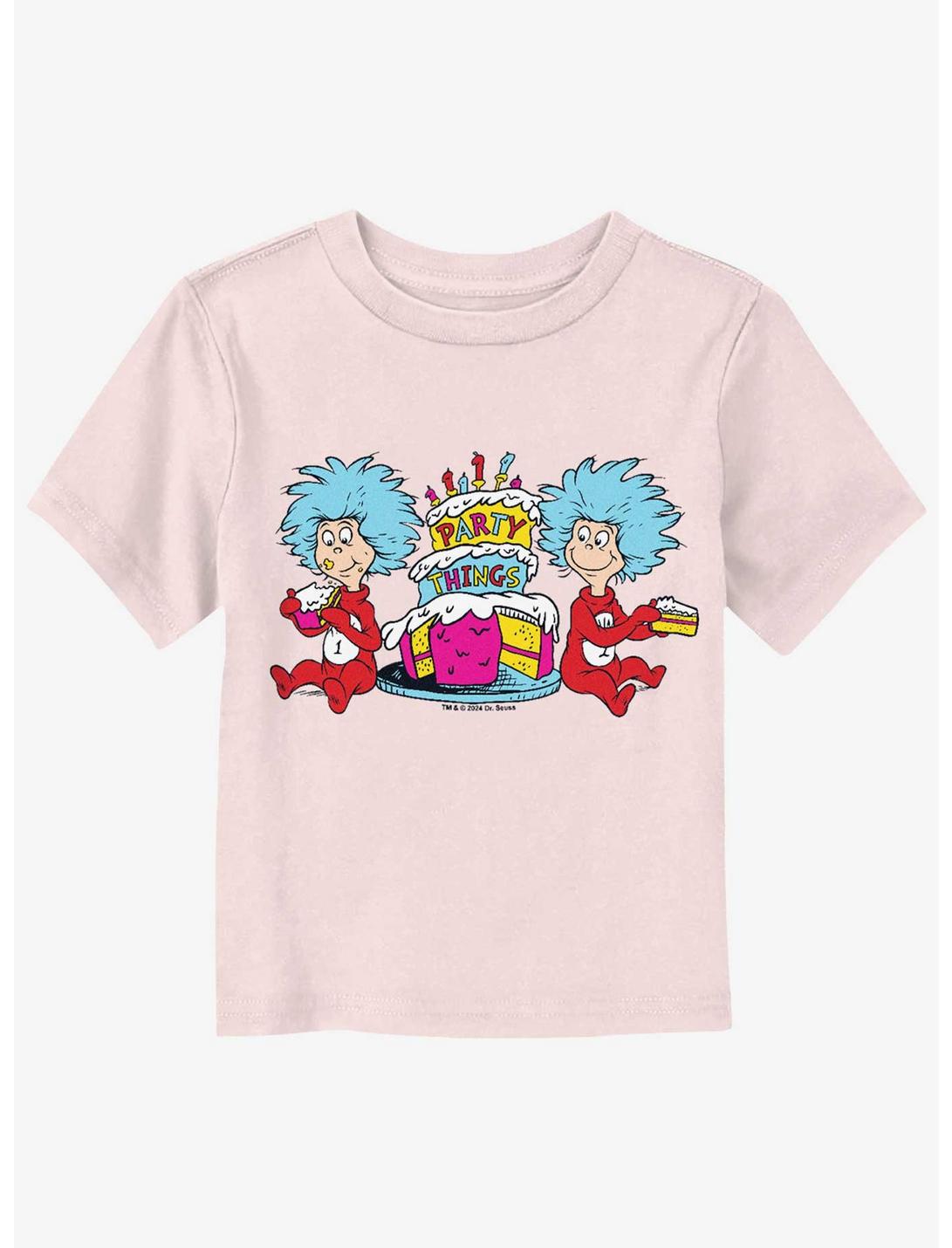 Dr. Seuss Birthday Cake Things Toddler T-Shirt, LIGHT PINK, hi-res