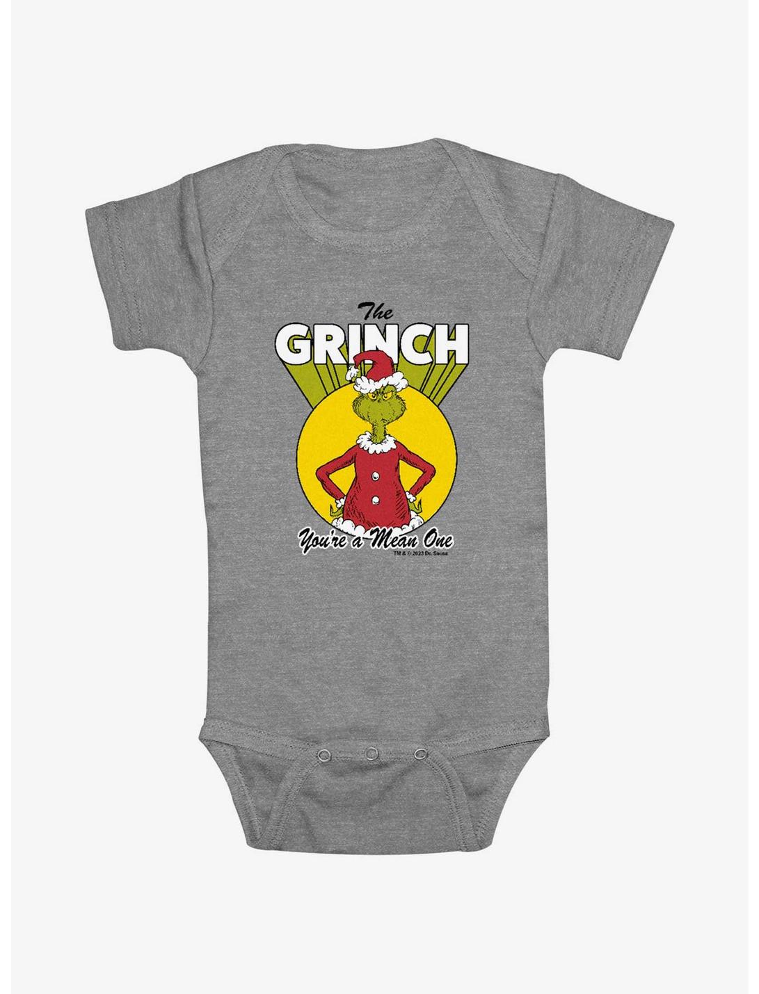 Dr. Seuss Grinch Retro Infant Bodysuit, ATH HTR, hi-res
