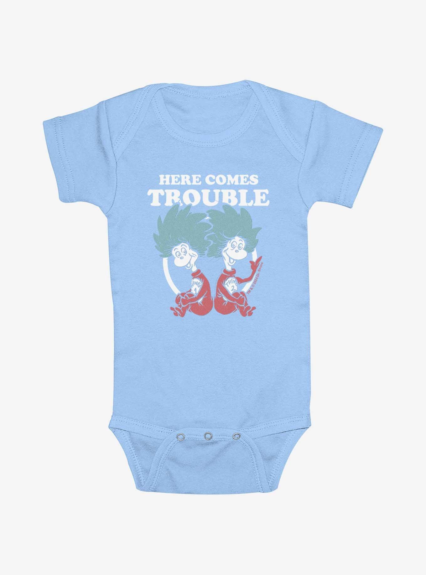 Dr. Seuss Thing Trouble Infant Bodysuit, LT BLUE, hi-res