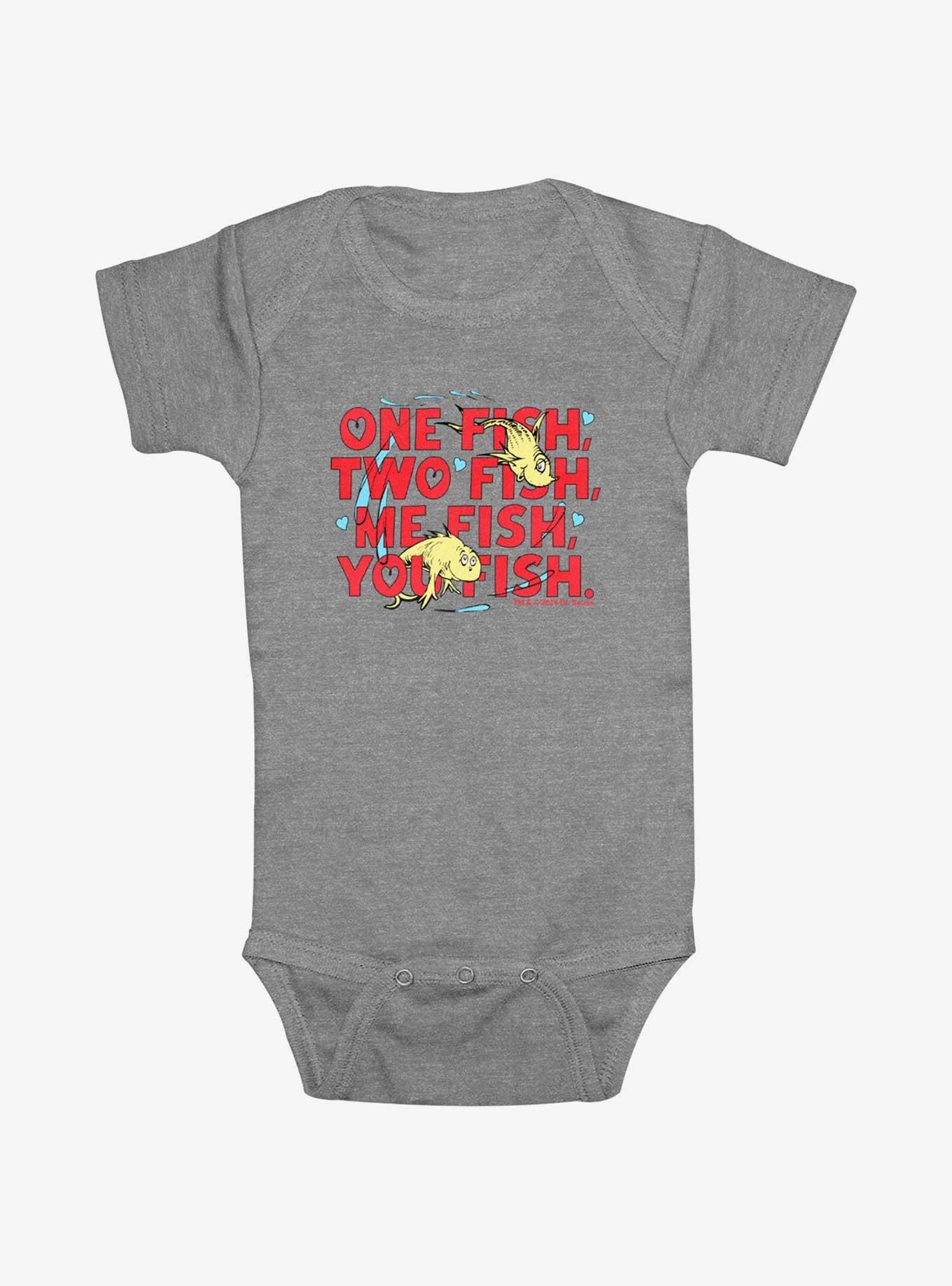 Dr. Seuss Me Fish You Fish Infant Bodysuit, ATH HTR, hi-res