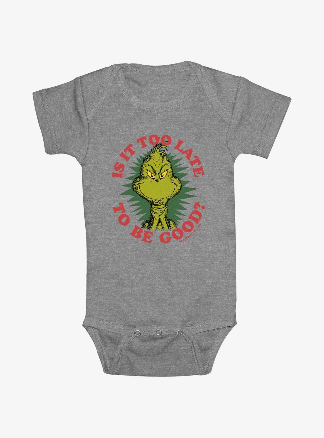 Dr. Seuss Too Late Infant Bodysuit, ATH HTR, hi-res