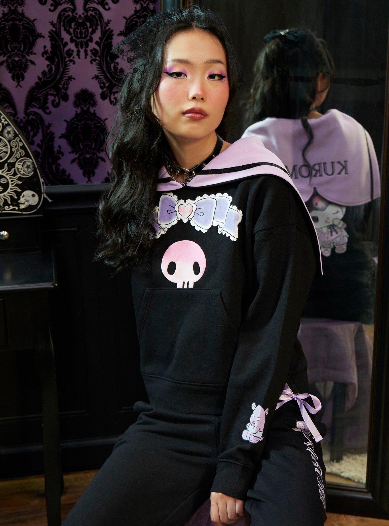 Kuromi Dress-Up Sailor Collar Girls Hoodie